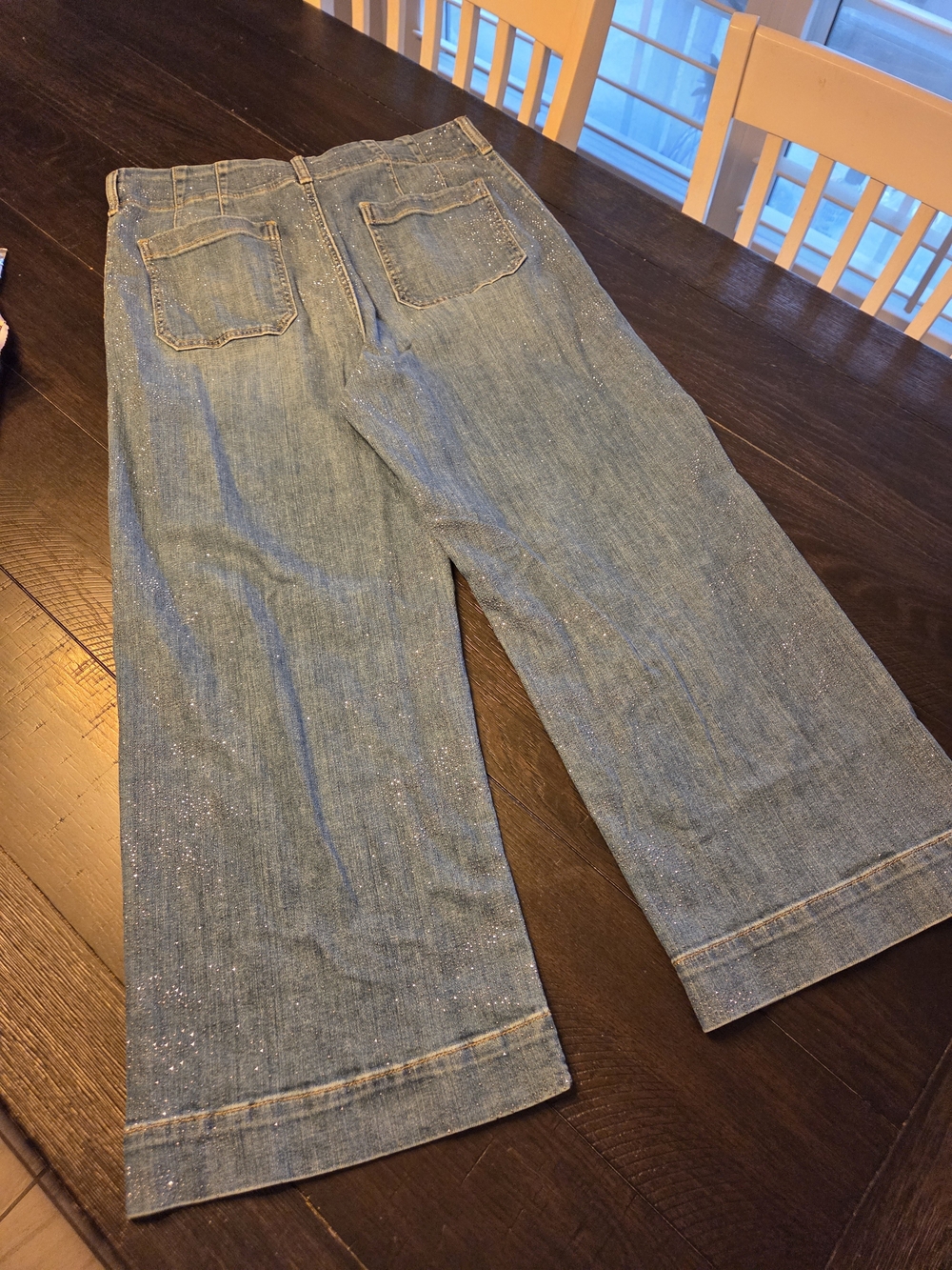 Maeve Sparkle Crop High-Rise Wide-Leg Jeans - Picture 3 of 9